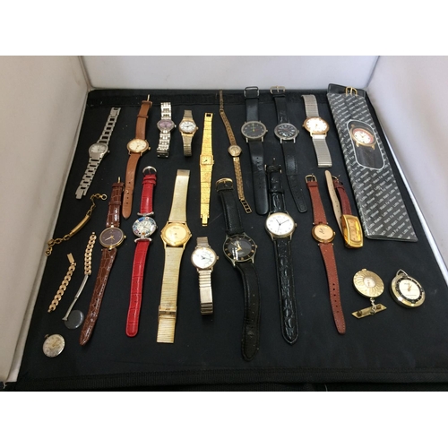 511 - SEVEN GENTS WATCHES, ELEVEN LADIES WATCHES AND TWO FOB WATCHES