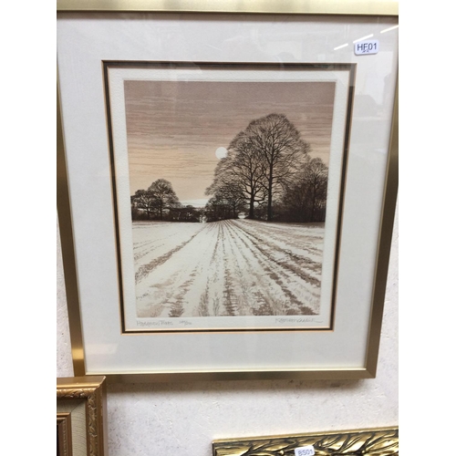 534 - TWO LIMITED EDITION KATHLEEN CADDICK PICTURES TO INCLUDE HEDGEROW TREES AND THE FIRST SNOWFALL