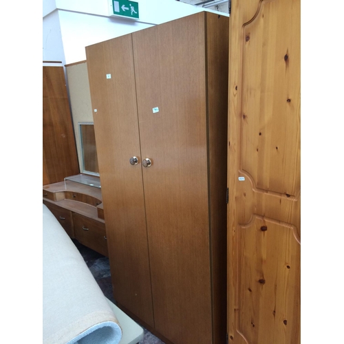 558 - A RETRO AVALON TEAK DOUBLE WARDROBE