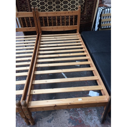 563 - A PINE SINGLE BED FRAME