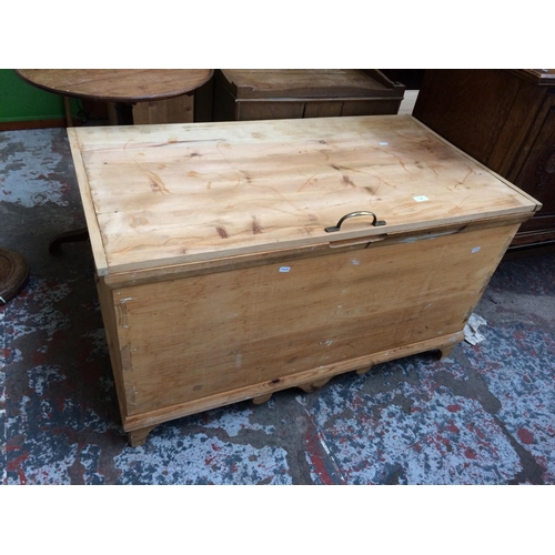 598 - A LARGE PINE BLANKET CHEST