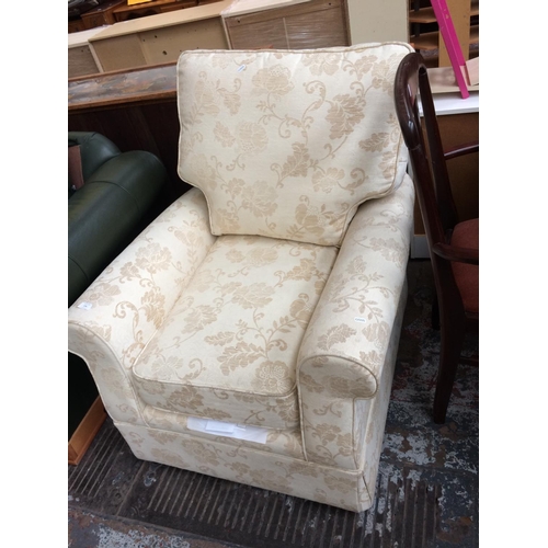 676 - A MARKS & SPENCERS BEIGE UPHOLSTERED OCCASIONAL CHAIR