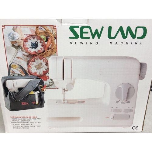 200 - TWO SEWING MACHINES TO INCLUDE A BOXED SEW LAND ELECTRIC AND ONE FINESSE WITH FOOT PEDAL AND COVER