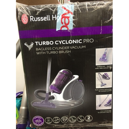 238 - A BOXED RUSSELL HOBBS TURBO CYCLONIC PLUS BAGLESS CYLINDER VACUUM CLEANER (W/O)