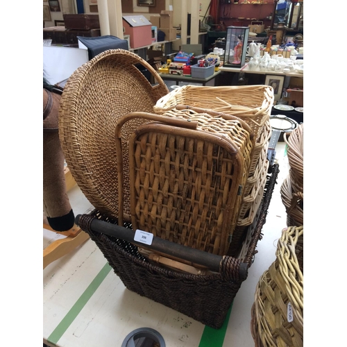 398 - FIFTEEN MIXED WICKER BASKETS