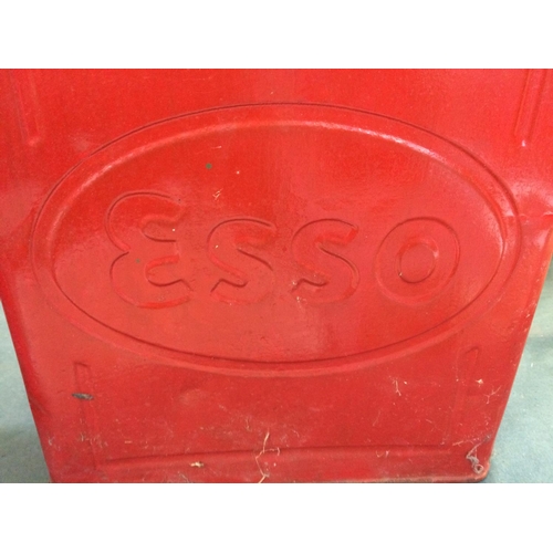 490 - TWO VINTAGE RED METAL PETROL CANS TO INCLUDE AN ESSO PETROL CAN