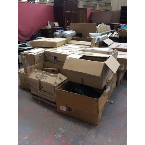 47 - A LARGE QUANTITY OF GOOD QUALITY COMPUTER EQUIPMENT TO INCLUDE THERMAL PRINTER ROLLS, PRINTER TONERS... 