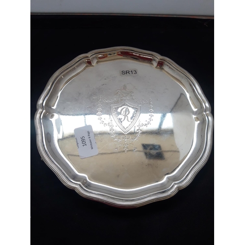 1095 - A HALLMARKED SILVER OF SHEFFIELD 1912 TRAY WITH LETTER 