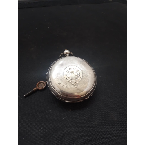 1105 - A LONDON HALLMARKED 1990 FUSEE LEVER POCKET WATCH