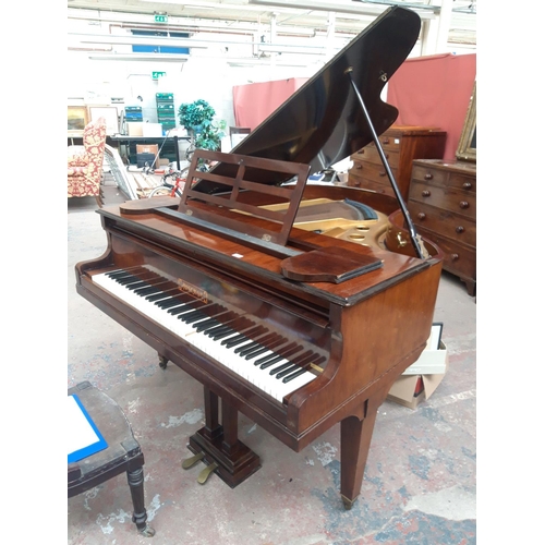 1119A - A MAHOGANY JOSEMAR GRAND PIANO BY WHITFIELDS OF HUDDERSFIELD ON BRASS CASTER SUPPORTS