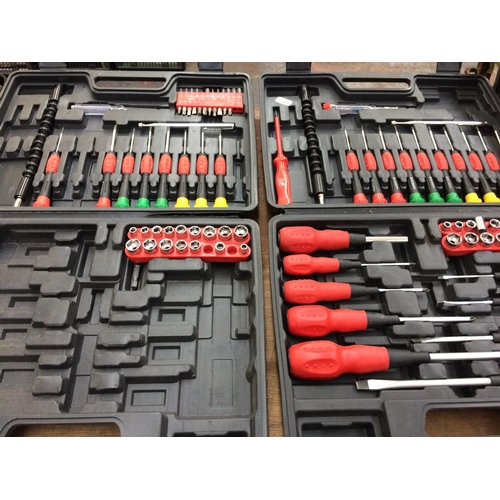 104 - EIGHT CASED ITEMS TO INCLUDE 41 PIECE BIT AND SOCKET SET, MOTORISTS TOOL KIT, SCREWDRIVERS, 41 PIECE... 