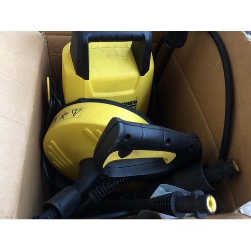 147 - A BOXED KARCHER K2.5 DELUXE ELECTRIC PRESSURE WASHER AND ATTACHMENTS