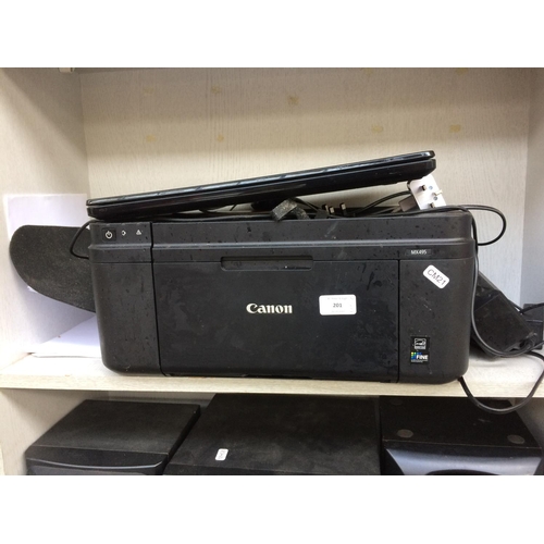 201 - THREE ITEMS TO INCLUDE A CANON MX495 COMPUTER PRINT, DELL 15