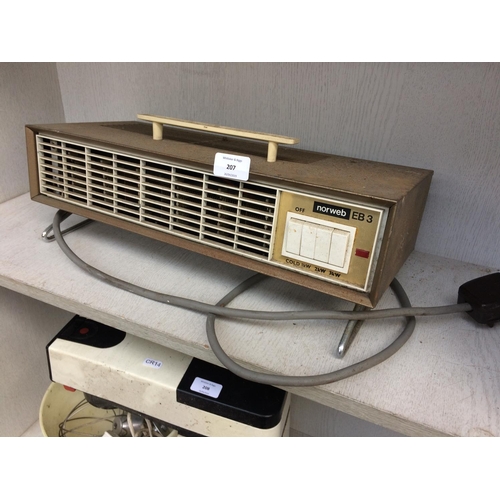 207 - A VINTAGE NORWEB EB3 ELECTRIC HEATER