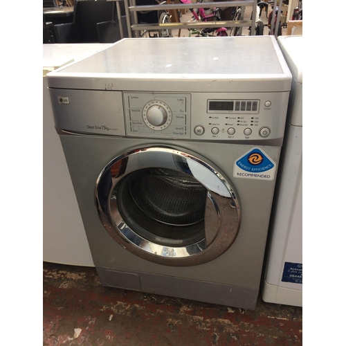 219 - A GREY LG 7.5KG DIRECT DRIVE WASHING MACHINE (Model  WM12225FD) (W/O)