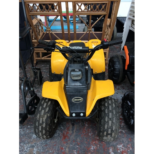 22 - A BLACK AND YELLOW KAZUMA FOUR STROKE CHILDS QUAD (IN NEED OF ATTENTION)