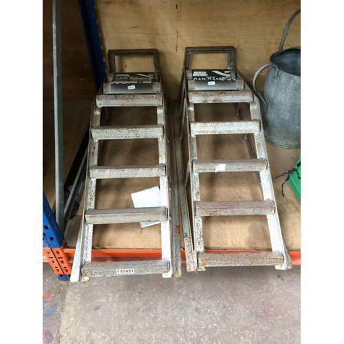 57 - A PAIR OF MECHANIC MASTER 1 TON CAR RAMPS