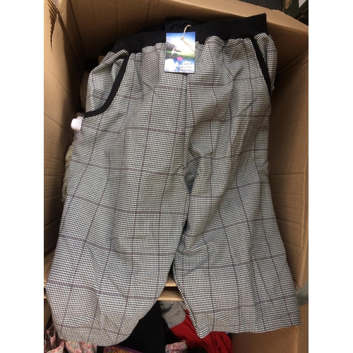 203 - TWO LARGE BOXES CONTAINING ASSORTED VINTAGE CLOTHING AND BAGS