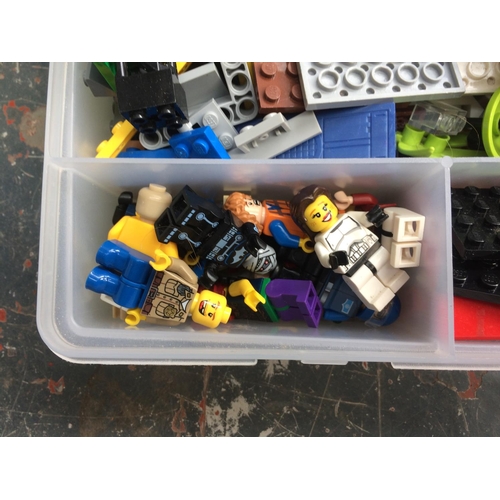 205 - A BOX CONTAINING LEGO, ETCH A SKETCH, RUGBY BALL, TELESCOPE AND STAND ETC