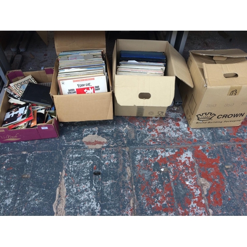 216 - FOUR BOXES CONTAINING MIXED LP AND 45 RECORDS