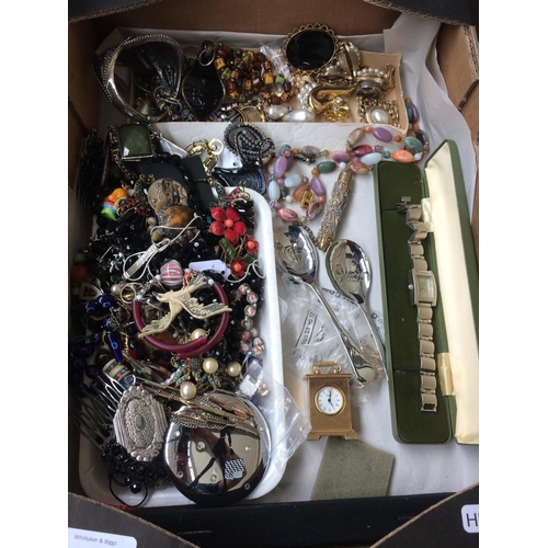 259 - TWO BOXES CONTAINING MIXED COSTUME JEWELLERY