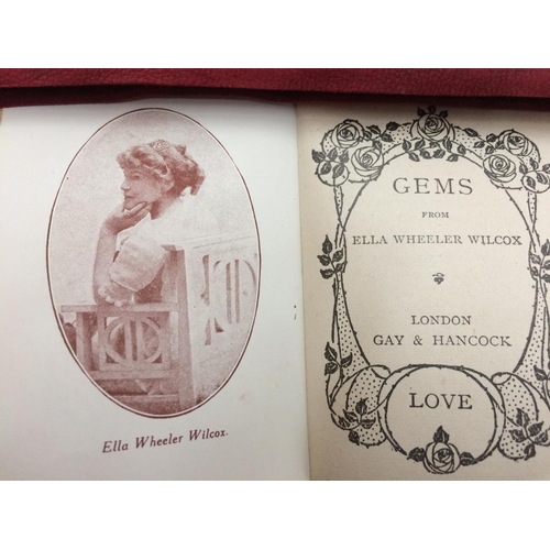 296 - TWO VINTAGE BOOKS TO INCLUDE POEMS OF LONGFELLOW AND GEMS FROM WILCOX