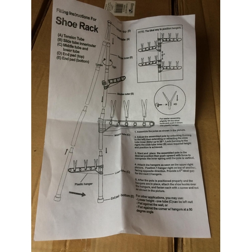 45 - THREE BOXED NEW KLEENEZE TENSION MOUNT SHOE RACKS