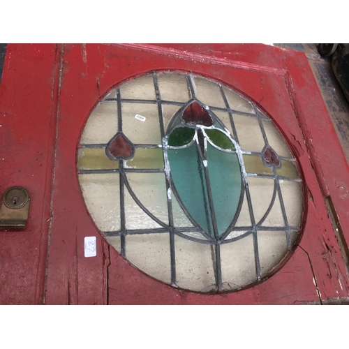 87 - SEVEN GOOD QUALITY EDWARDIAN LEADED AND STAINED GLASS WINDOWS WITH FRAMES