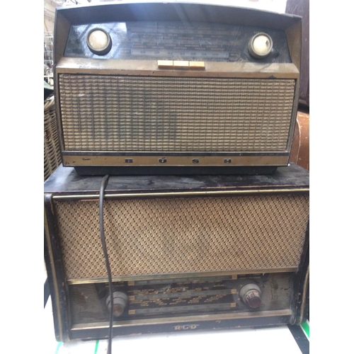 408 - FOUR VINTAGE RADIOS TO INCLUDE: TWO BUSH, AN R.G.D. AND A COLUMBIA