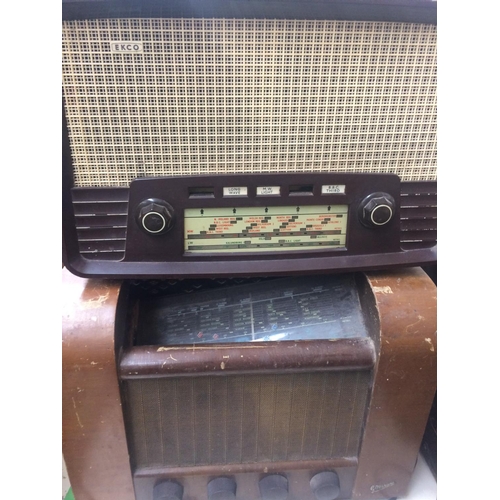 409 - SIX VINTAGE RADIOS TO INCLUDE: REGENTONE, ECHO, TWO MARCONI'S, FERGUSON, AND PAN