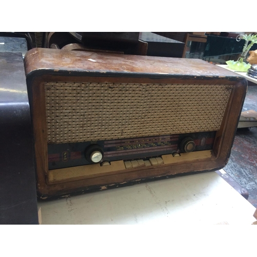 409 - SIX VINTAGE RADIOS TO INCLUDE: REGENTONE, ECHO, TWO MARCONI'S, FERGUSON, AND PAN