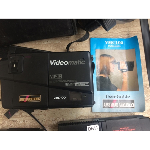 455 - AMSTRAD VMC100 VIDEO CAMCORDER AND CASE