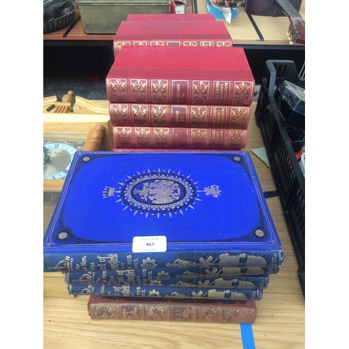 467 - COLLECTION OF GOOD QUALITY LEATHER BOUND VINTAGE BOOKS INCLUDING: SET OF FIVE EARL OF BEACONSFIELD B... 