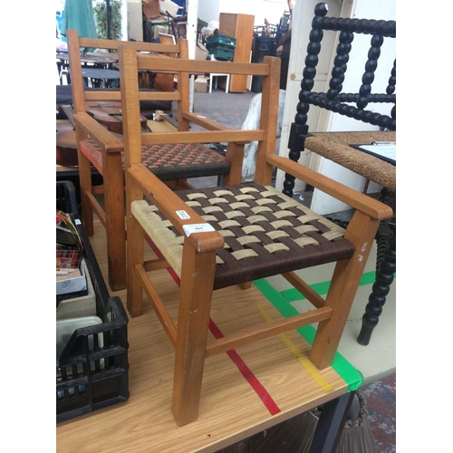 469 - PAIR 1950's BEECH FRAMED CHILDS CHAIRS