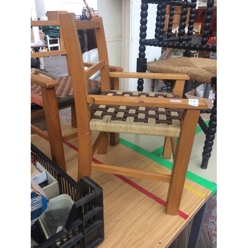 469 - PAIR 1950's BEECH FRAMED CHILDS CHAIRS