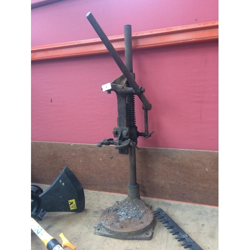 49 - VINTAGE CAST IRON DRILL STAND