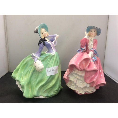 542A - TWO ROYAL DOULTON FIGURES TO INCLUDE: AUTUMN BREEZES HN1913 FIGURE AND A TOP O' THE HILL HN1849 FIGU... 