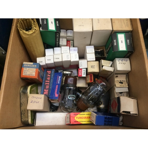 550 - BOX CONTAINING LARGE COLLECTION OF OLD RADIO VALVES