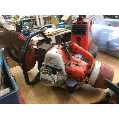 103 - AN ORANGE AND CREAM STIHL TS350 PETROL DISC CUTTER