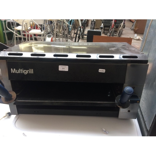 215 - A STAINLESS STEEL MULTI GRILL INDUSTRIAL GAS GRILL