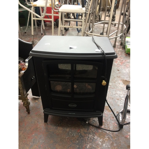 248 - A WOOD BURNING STOVE EFFECT DIMPLEX ELECTRIC HEATER (REMOTE IN OFFICE)