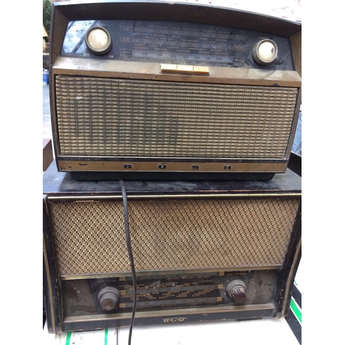 357 - FOUR VINTAGE RADIOS TO INCLUDE: TWO BUSH, AN R.G.D. AND A COLUMBIA