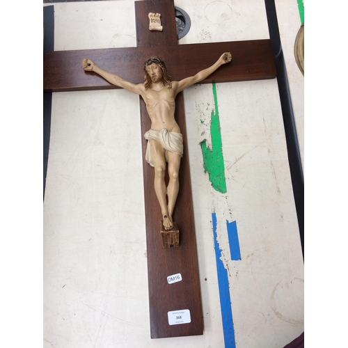 368 - A WOODEN CRUCIFIX