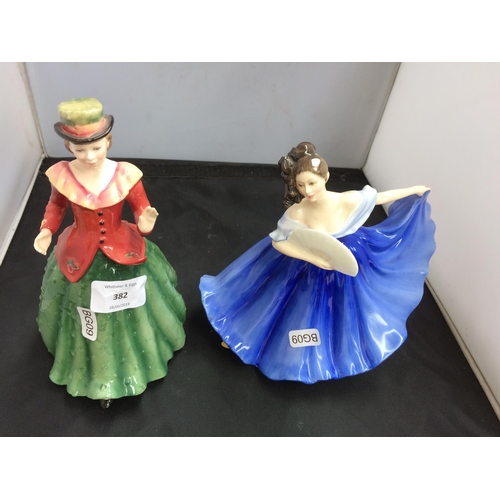 382 - TWO ROYAL DOULTON FIGURINES TO INCLUDE 'HOLLY' HN 3647 AND 'ELAINE' HN 2791