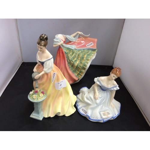 385 - THREE ROYAL DOULTON FIGURINES TO INCLUDE 'ALEXANDRA' HN 3286, 'MARJORIE' HN 2788 AND 'ANN' HN 3259 (... 