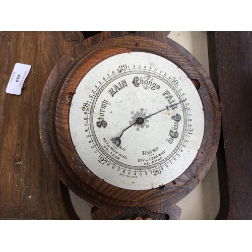 414 - A LARGE COLLECTION OF VINTAGE CLOCKS AND BAROMETERS