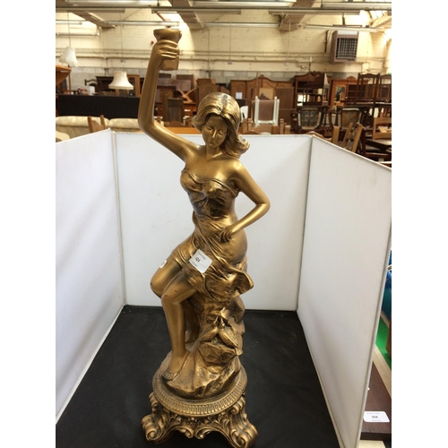 424 - A GILDED LADY FIGURAL TABLE LAMP