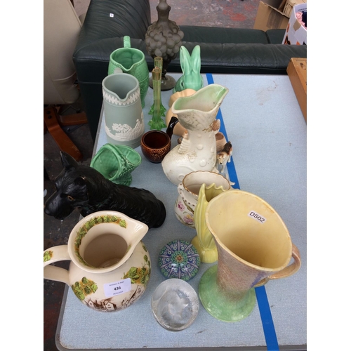 436 - A COLLECTION OF MIXED CERAMICS TO INCLUDE SYLVAC WARE ETC