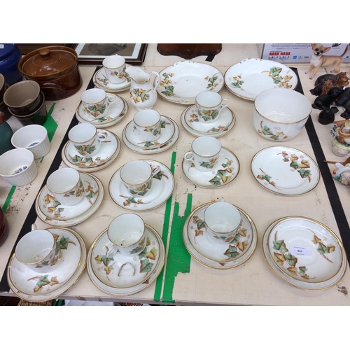 447 - A 39 PIECE EDWARDIAN CHINA TEA SET