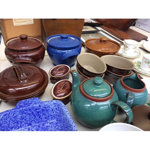 448 - A COLLECTION OF STONEWARE KITCHEN POTS